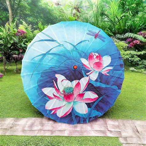 Handmade Chinese Oiled Paper Umbrella Rainproof Flower Pattern Home ...