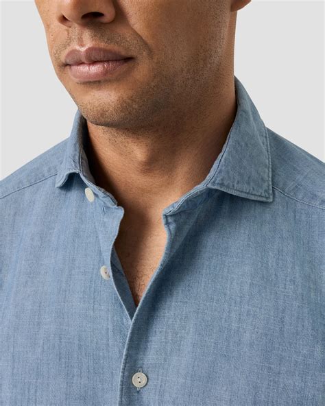 Light Blue Denim Shirt - Eton
