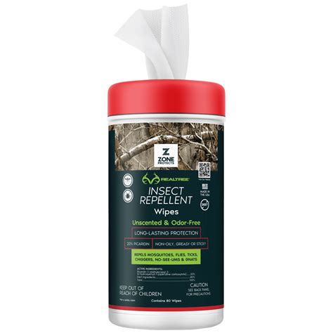 Zone Realtree Picaridin Insect Repellent Wipes; 80-ct, 12-hr Protection ...