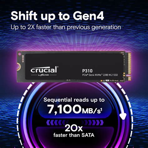 Crucial P310 4TB PCIe Gen4 NVMe 2280 M.2 SSD | CT4000P310SSD8 | Crucial IN