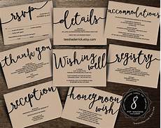 Enclosure Cards For Wedding Invitations by Wedding Insert Cards Pdf Template Instant Enclosure Cards For Wedding Invitations