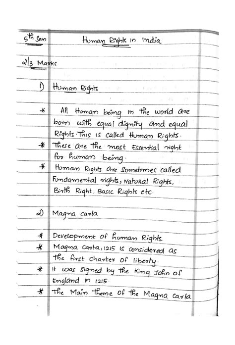 5th Sem Human Rights Full Notes: Key Concepts and Landmark Cases - Studocu