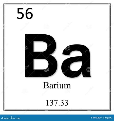 Barium Chemical Element Of Mendeleev Periodic Table On Orange Background. Cartoon Vector ...