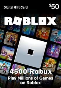 Roblox Gift Card Code - 4500 Robux Or $50 Roblox Robux 4500 (Digital ...