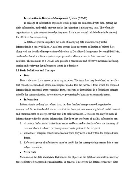 Image result for Database Management System PDF Notes