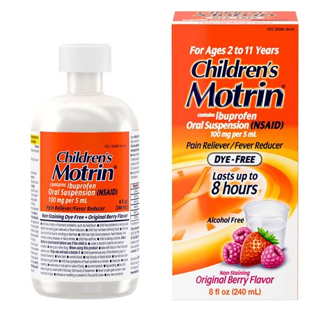 Motrin Children's Liquid Pain Relief Ibuprofen Berry Flavour at ...