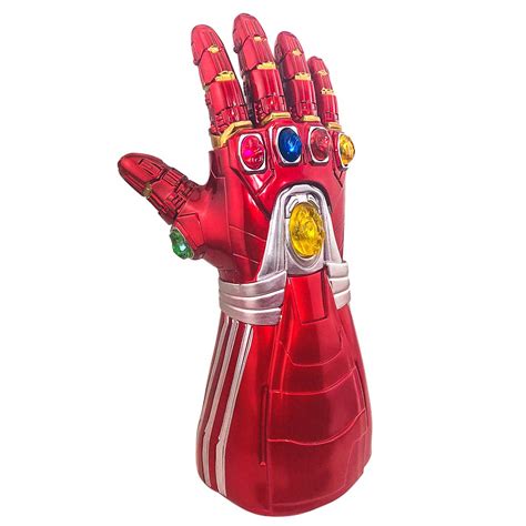 Haho Iron Man Infinity Gauntlet Iron Man Glove with LED Stone Light Up ...