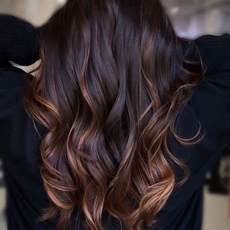 Balayage Hair Dark Brown Medium Length