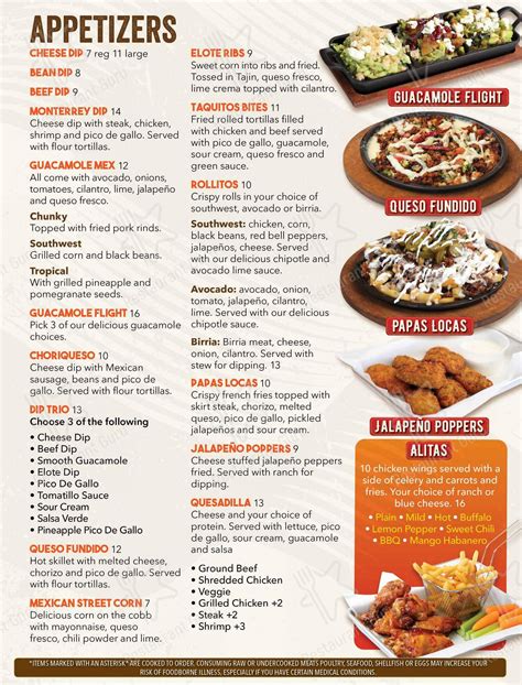 Menu at Monterrey Mexican Grill & Bar, Bremen