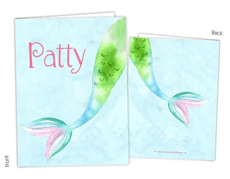 Buy Mermaid Tail 2 Pocket Folder Gift Name Back to School Supplies ...