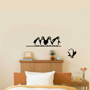 Wall Attraction 55 cm funny penguin Wall Sticker , Wallpaper Color ...