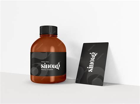 Premium PSD | Amber glass cosmetic bottle mockup