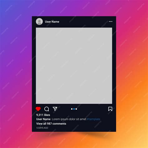 Social media instagram post template with dark mode | Premium Vector