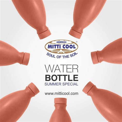 MITTICOOL Earthen Clay Water Bottle (1 Liter) 1000 ml Clay Bottle - Buy ...