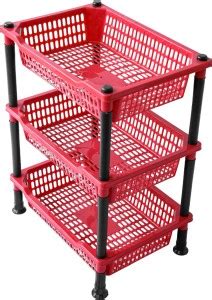 VM BOND Popular 3 Layer Portable Modern Plastic Fruit & Vegetable ...