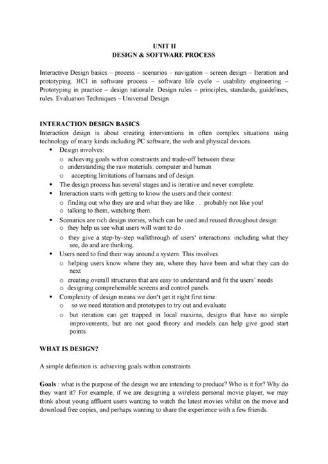 Unit II notes - hci unit 2 reg 13 - UNIT II DESIGN & SOFTWARE PROCESS ...