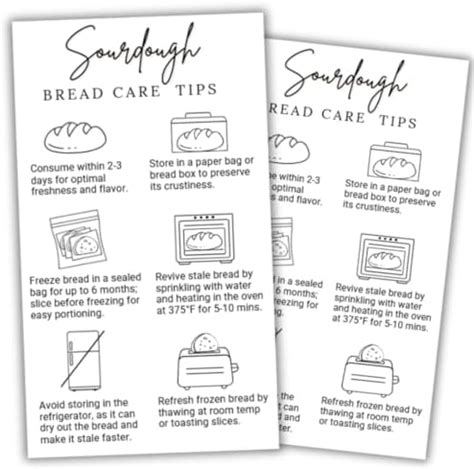 Sourdough Bread Care Instruction Card | 50 pack 2 x 3.5 Inch business ...