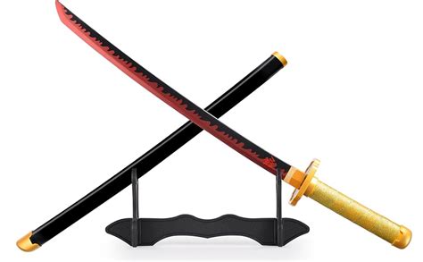 Demon Slayer Yoriichi Wooden Katana – Cosplay Sword with Flame Design ...