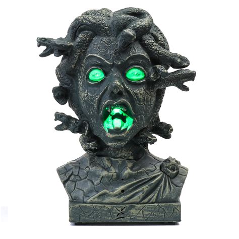 Evaplus 12 Inch Electronic Animated Medusa Bust Indoor Outdoor ...