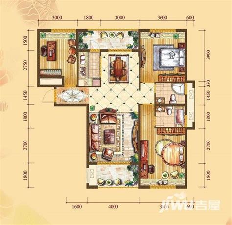 蚌埠天湖国际天湖国际户型图 三室两厅两卫 127.26㎡户型图_首付金额_3室2厅2卫_127.26平米 - 吉屋网