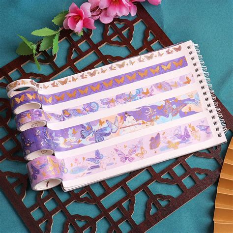 HASTHIP® Shine Gold Foil Washi Tape Sets 10 Rolls Washi Tapes with 10 ...