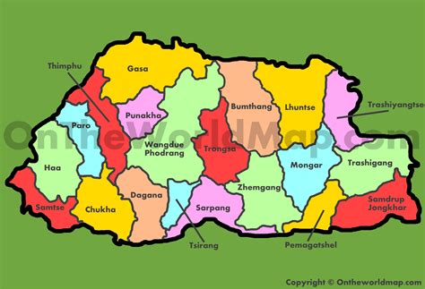 Bhutan Asia Map