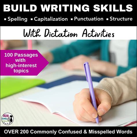 sentence dictation for spelling, capitalization, punctuation, grammar