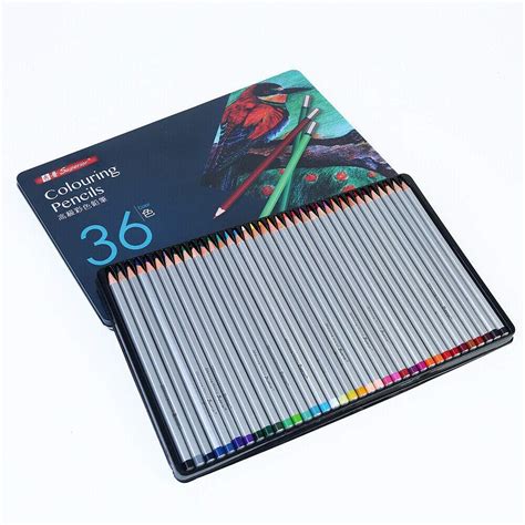 Chrome Superior 36Pce Artist Colour Pencils in Metal Tin Drawing and ...