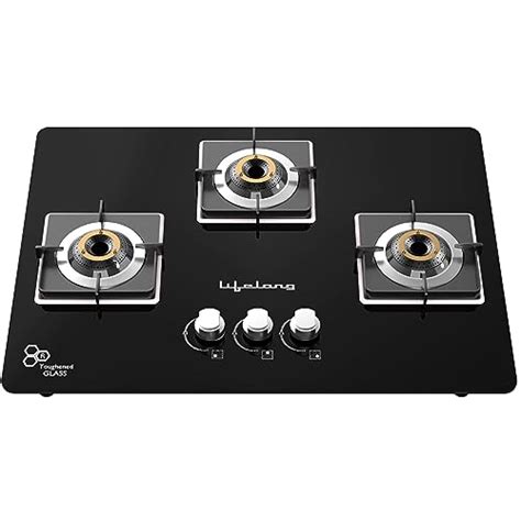 Lifelong 3 Burner Toughened Glass Top Hobtop|Automatic Ignition Cooktop ...