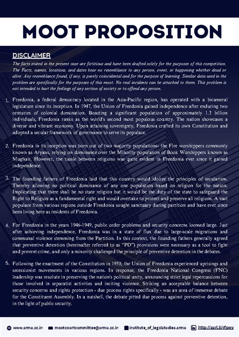 Moot Proposition 2024 - DISCLAIMER The facts stated in the present case ...