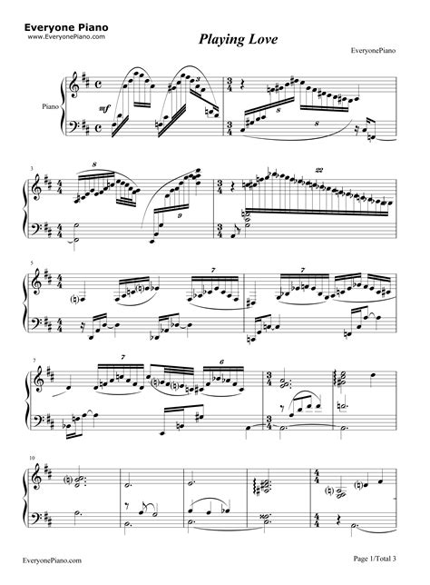 Playing Love-海上钢琴师五线谱预览1-钢琴谱文件（五线谱、双手简谱、数字谱、Midi、PDF）免费下载