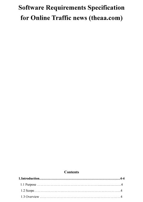 Traffic - software requirement specification srs - Software ...