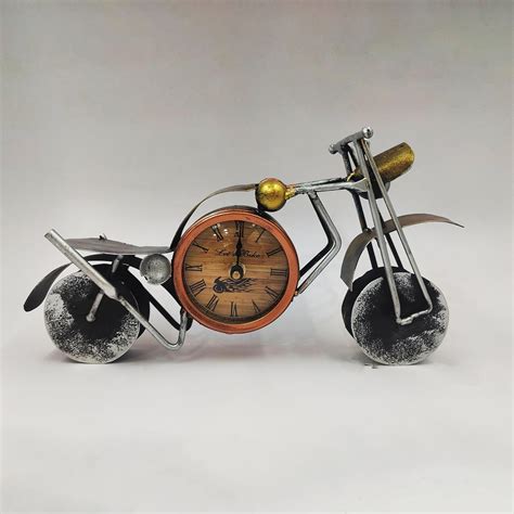 CraftVatika Bike Clock for Table Decor Showpiece | Bike with Antique ...