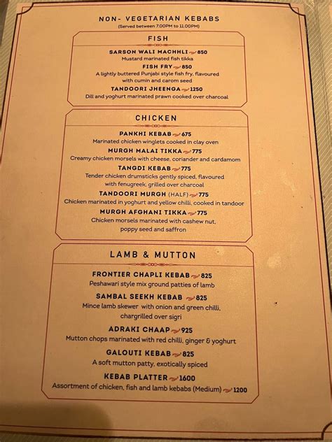 Menu at Under The Mango Tree, Bhopal