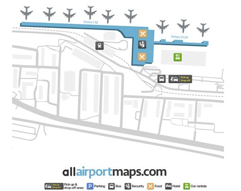 Карта аэропорта LCY - Карты терминалов Аэропорт Лондон-Сити и навигационный путеводитель