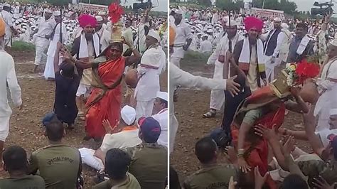 VIDEO: Female Warkari Pushed During Ringan Ceremony In Pandharpur ...