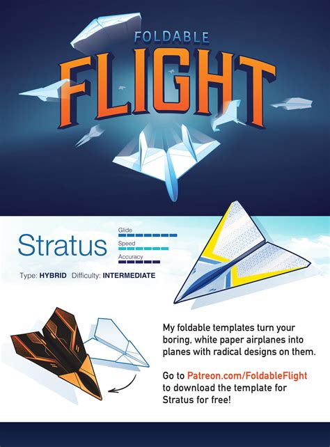 Paper Airplane Design Printable Foldable Flight Templates