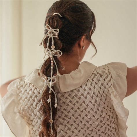 Diva Drapes Crystal & Pearl Tassels - Parandi - White – Hair Drama Company