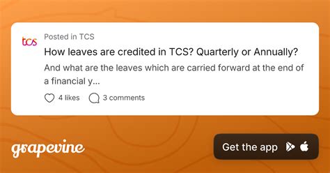 How leaves are credited in TCS? Quarterly or Annually? - Grapevine