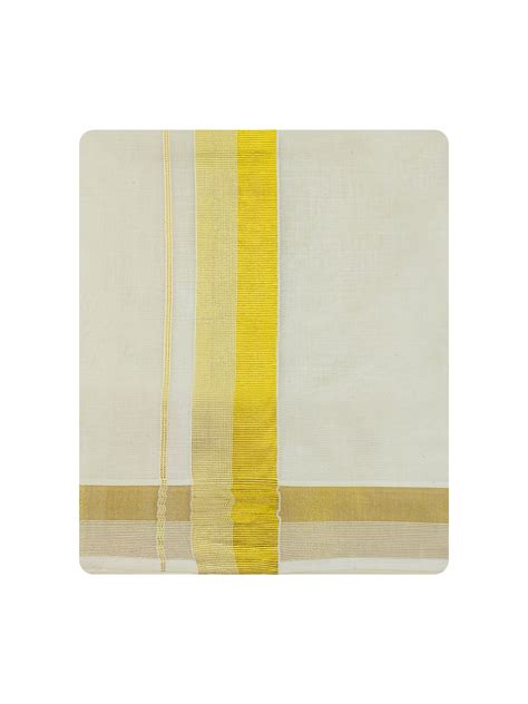 Buy Navarasam Dheera Kora Cotton Fancy Jari Border Double Dhoti – Alaya ...