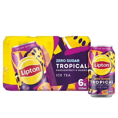 Buy LiptonTropical Black Iced Tea Passionfruit and Mango, 6x320ml, Pack ...