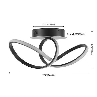 Chantelle 19.5" 1-light Modern Minimalist Aluminum Loop Integrated Led ...