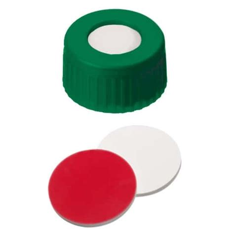 Cole-Parmer Short Thread Cap, 9mm, Open Green Polypropylene, UltraClean ...