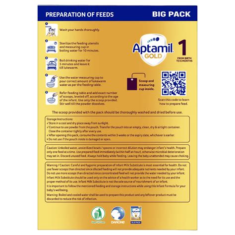 Buy Aptamil Gold Infant Formula Stage 1 Powder, 1.2 kg | 19 Minutes ...