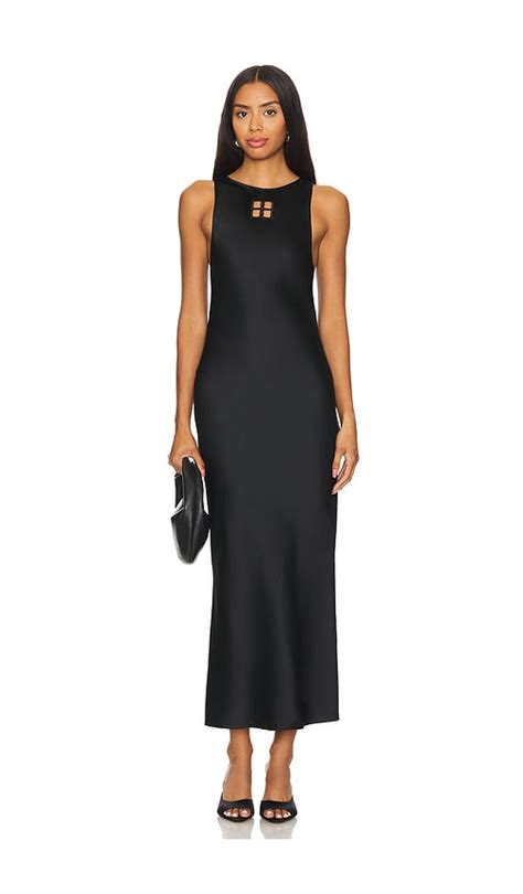 Bevza BB Monogram Dress in Black | REVOLVE