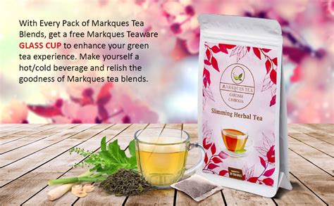MarkQues Slimming Herbal Tea With Garcinia Cambogia Rooibos Tulsi Senna ...