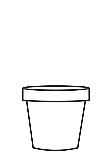 Black and White Flower Pot Drawing