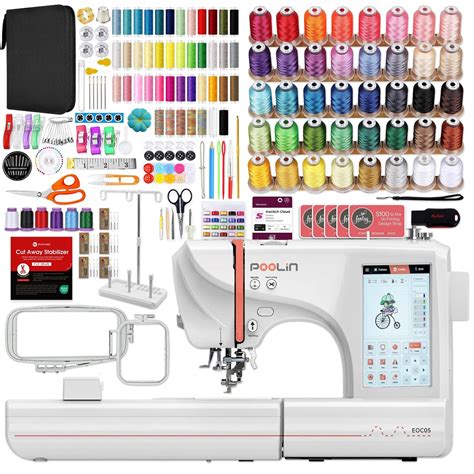 POOLIN EOC05 4in x 9.2in Embroidery Machine with Embroidery Accessory ...