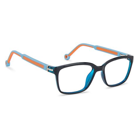Buy Kids Glasses: Blue Transparent Sky Blue Orange Full Rim Rectangle ...