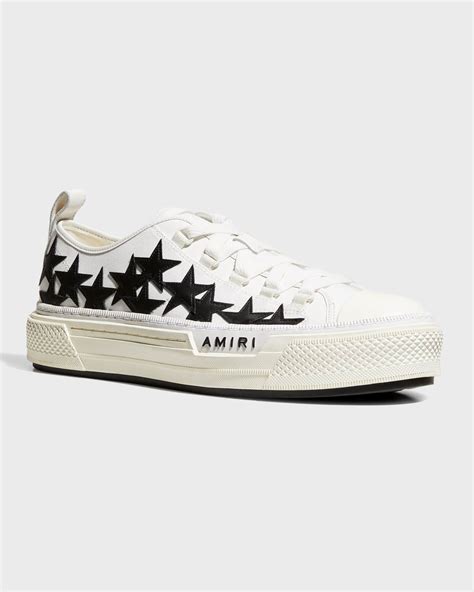 Amiri Men's Stars Court Canvas Appliqué Low-Top Sneakers | Neiman Marcus